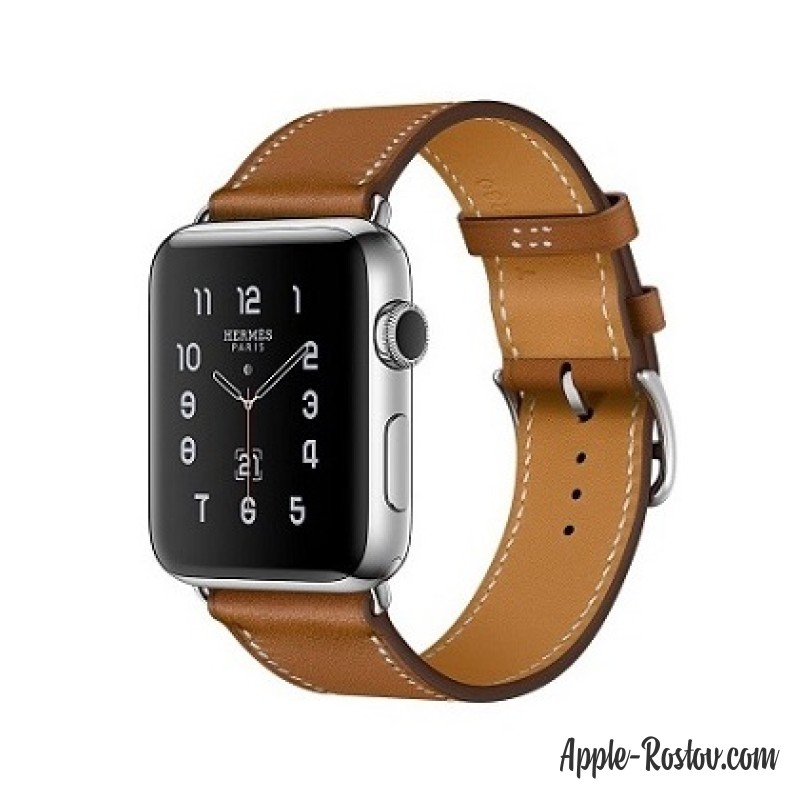 Apple Watch Hermes 38 mm silver/Simple Tour Barenia leather Fauve colors